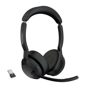 Jabra Evolve2 55 Stereo Wireless On Ear Headset Professional Office headset, Noise-Cancelling Mics, and ANC New, Open Box Headphone
